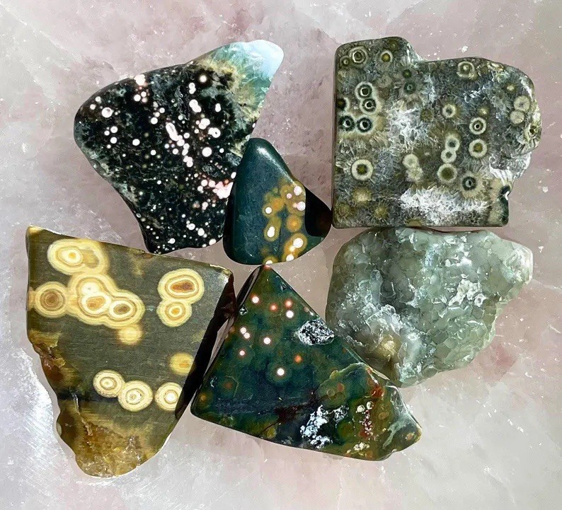 8th Vein Ocean Jasper Tumbles – Old Stock -Kabamby Ocean Jasper Rocks – lot Of 6