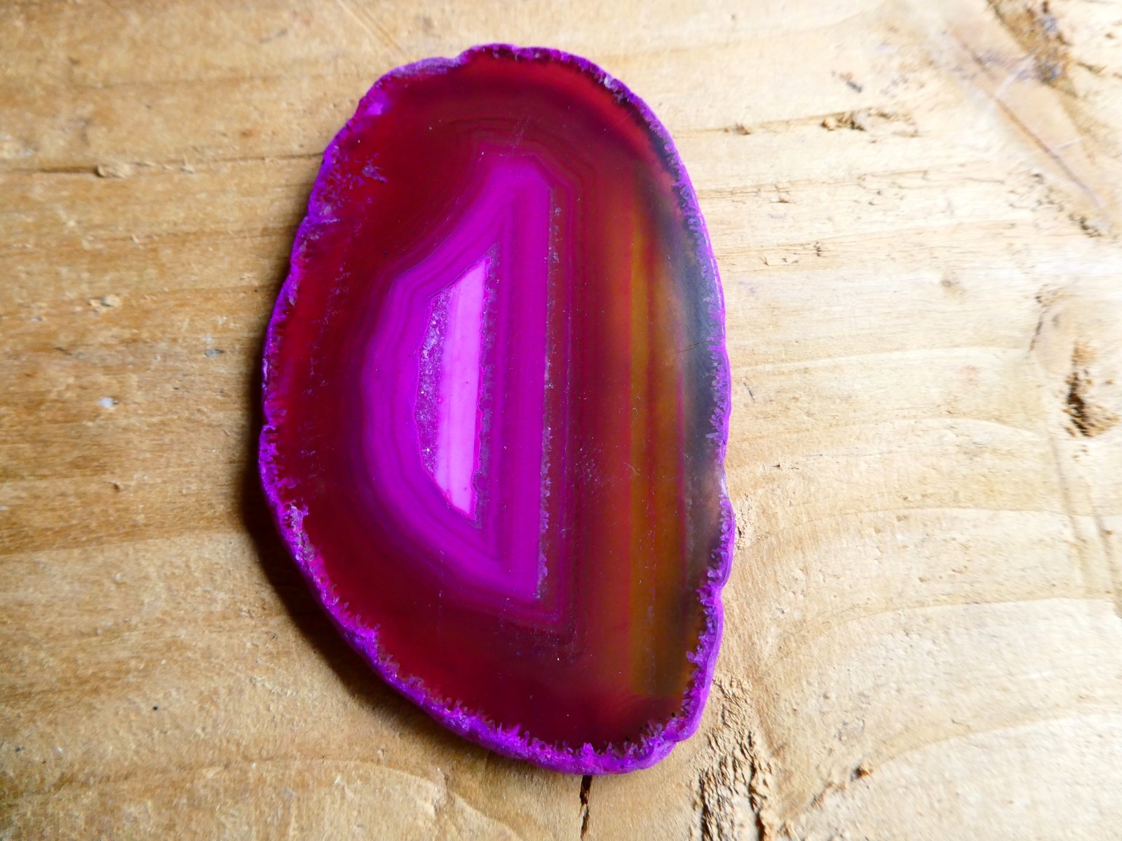 5 Assorted Large Pink Agate Crystal Slices Sizes 79mm – 90mm (6) Brazil