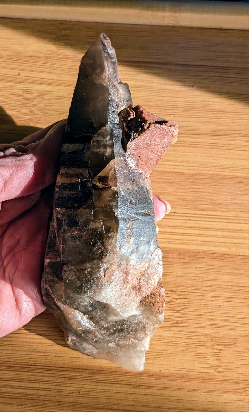 6 inch Smokey Crystal and Cube Feldspar Crystal