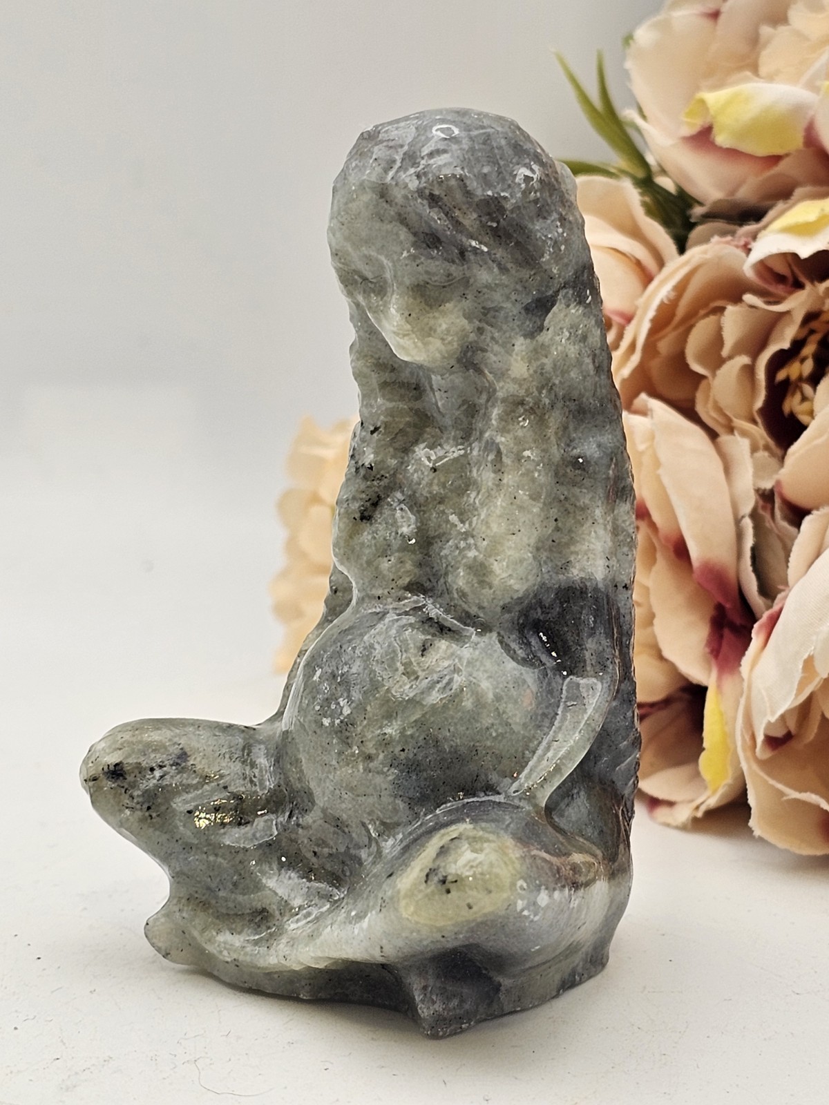 ✨️SALE✨️ Labradorite Mother Earth Crystal Gaia Carving 159g Lab 7.6 x5.3 x 4.4cm
