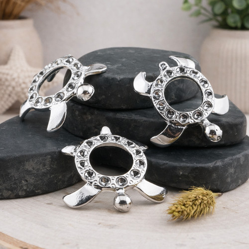 Silver Plated Alloy Turtle Sphere Stand Crystal Display Holder Spiritual Decor