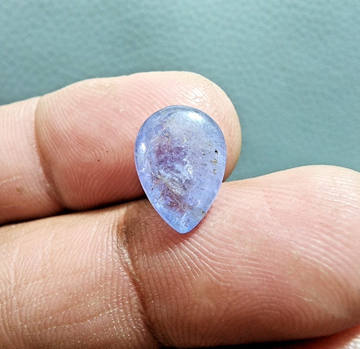 Pear Shape Natural Tanzanite – 5.15ct Cabochon Blue Gemstone Ideal for Rings