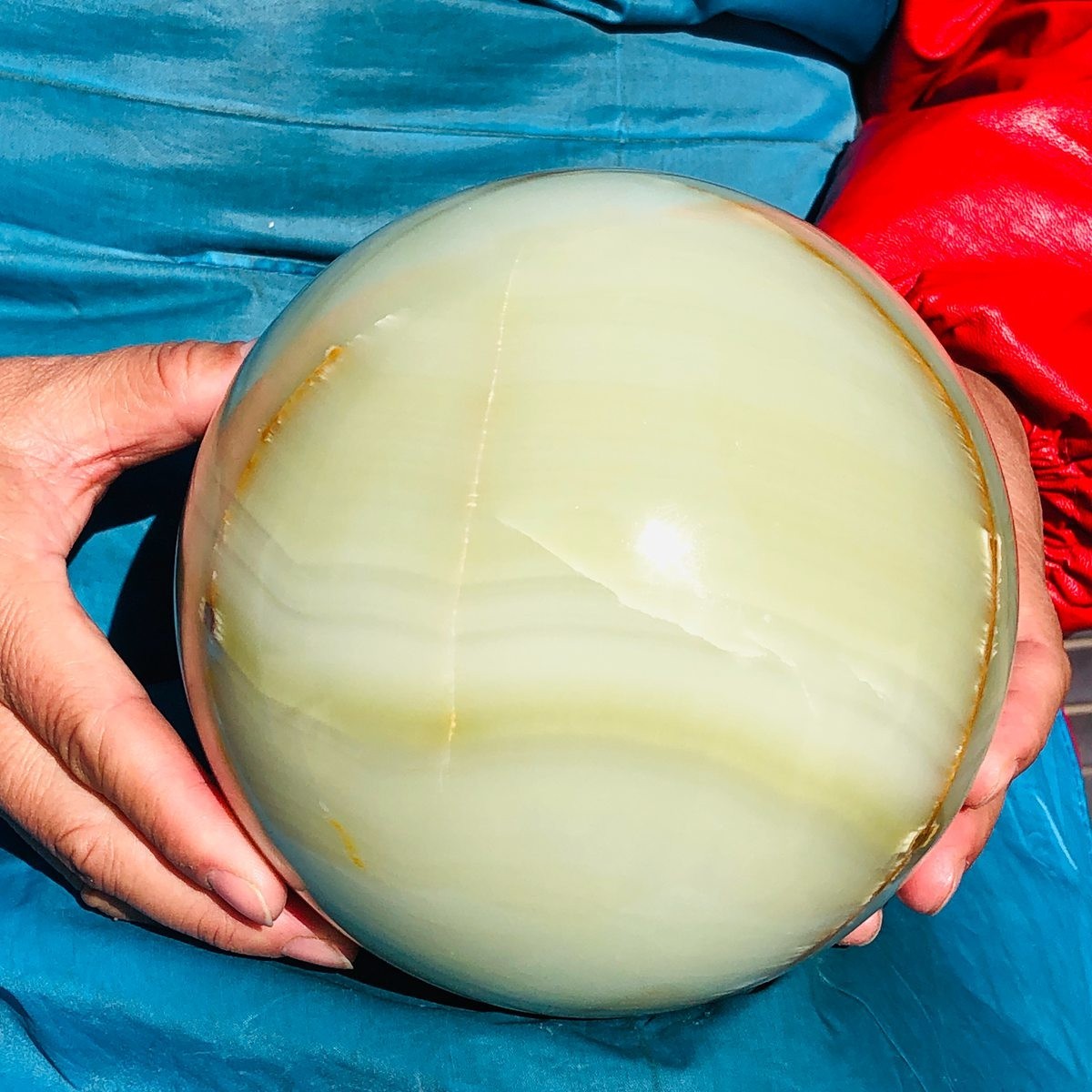10.58LB Natural Afghan Jade Sphere Polished Crystal Healing Ball Home Reiki