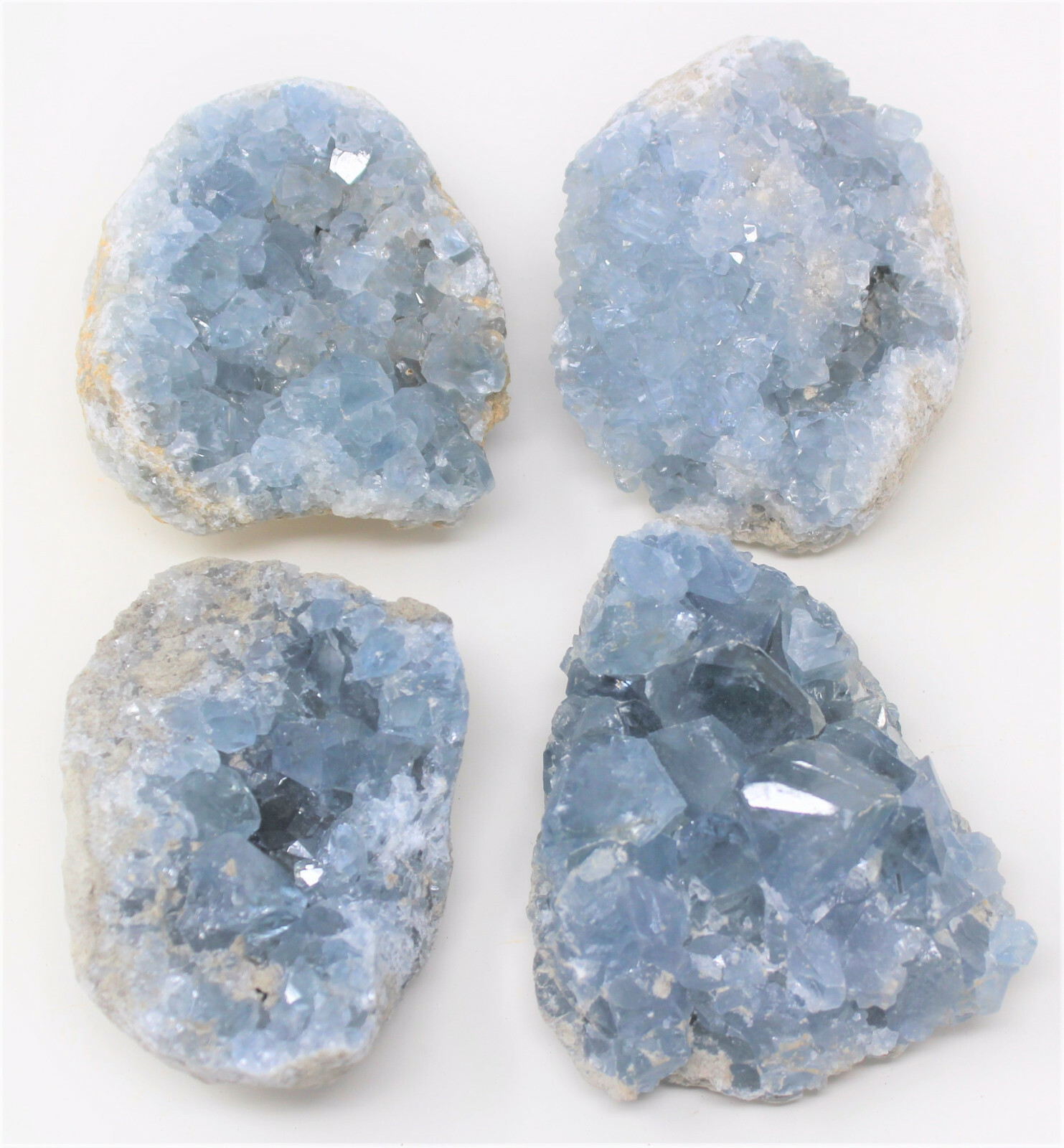 Bulk LARGE Natural Celestite Crystal Cluster Geode 2lb – 3lb (4-5 Piece Box Lot)