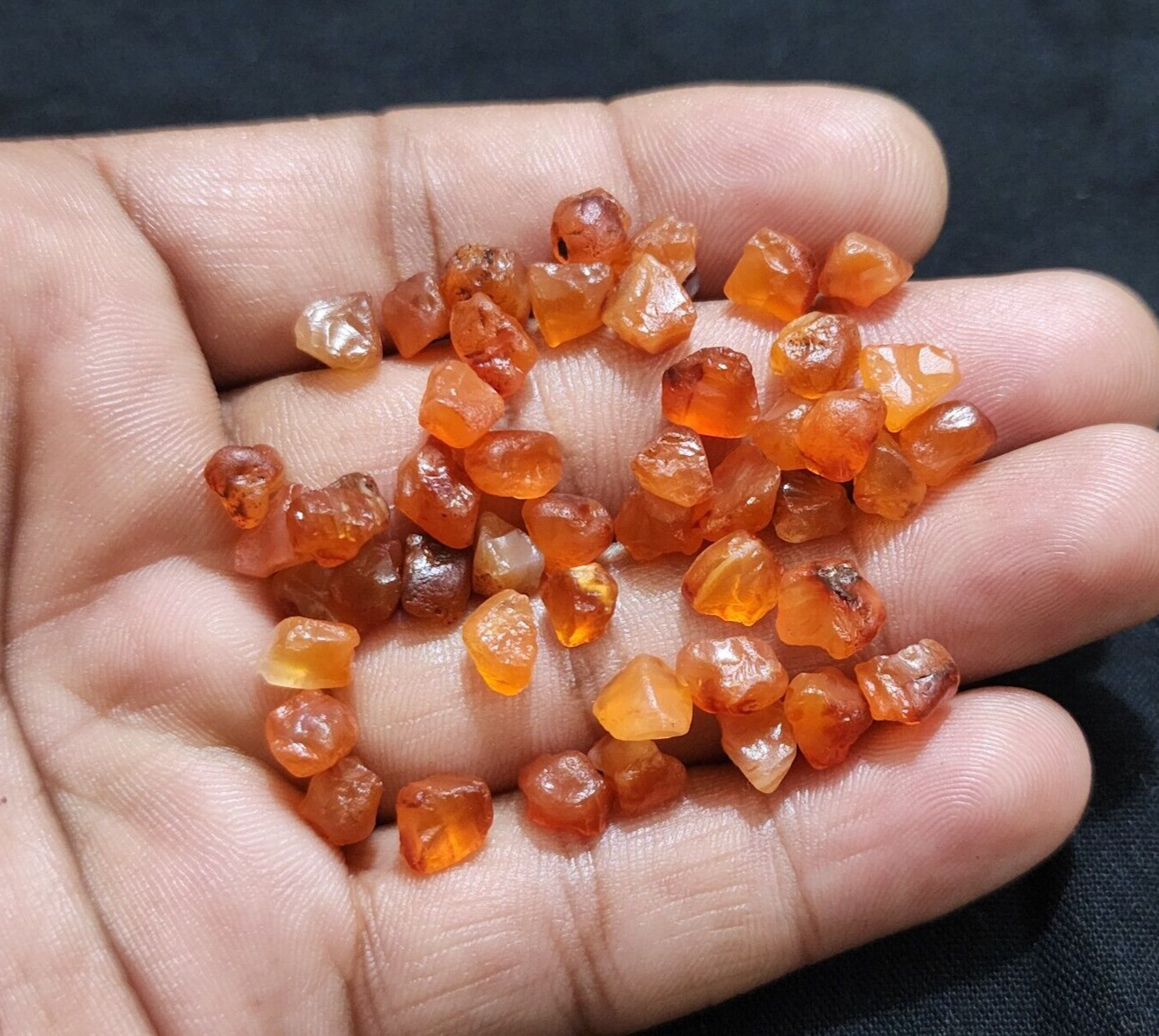 Unique A+ Orange Carnelian Raw 48 Pcs Lot Size 6-7 MM Carnelian Gemstone Jewelry
