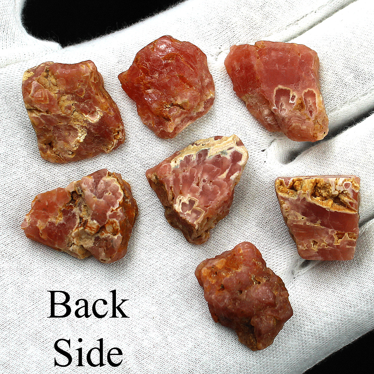 7 Pcs Natural Argentina Rhodochrosite Raw Crystal Slice Druzy Mineral Specimen
