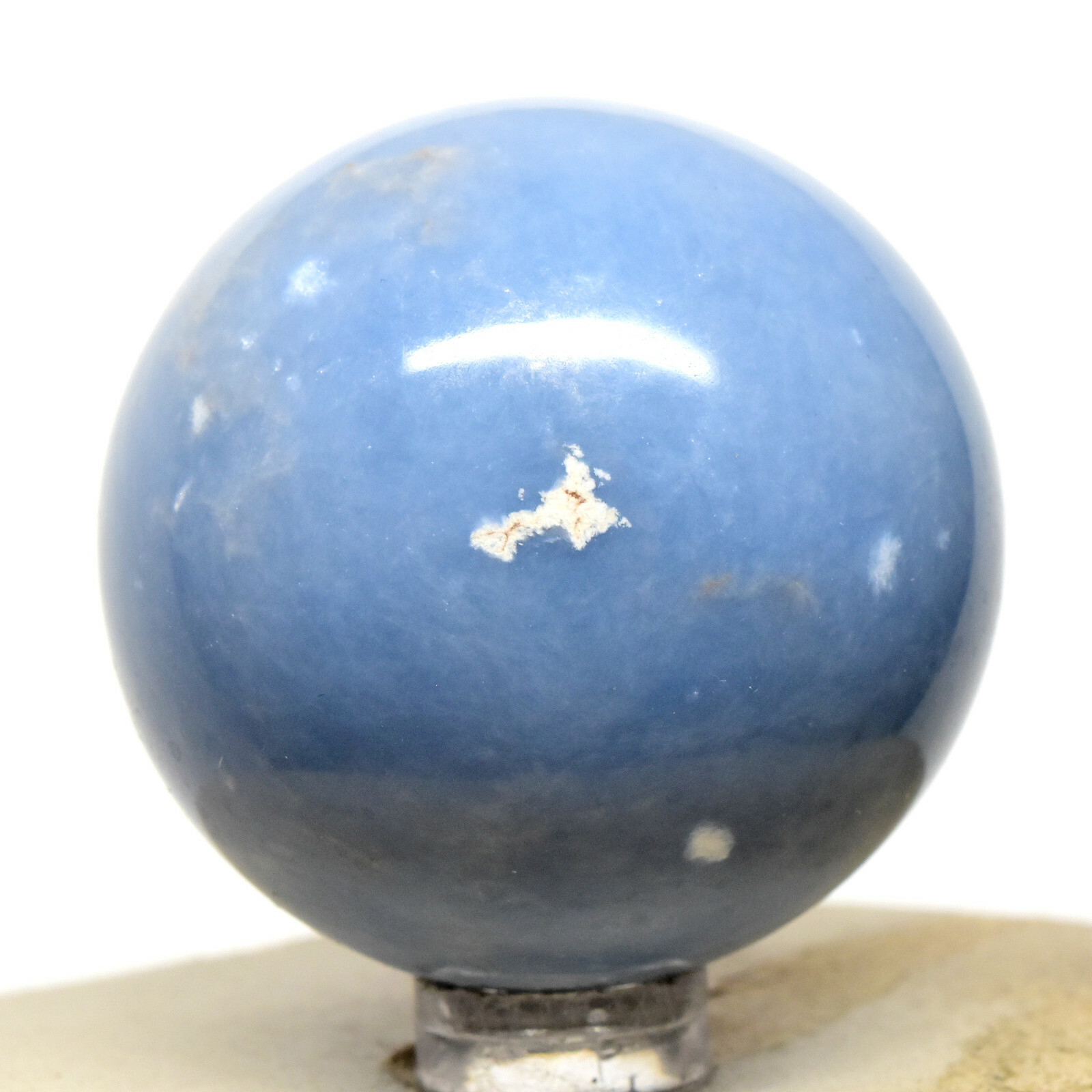 48mm Blue Angelite Sphere Sparkling Natural Angelic Mineral Stone Ball – Peru