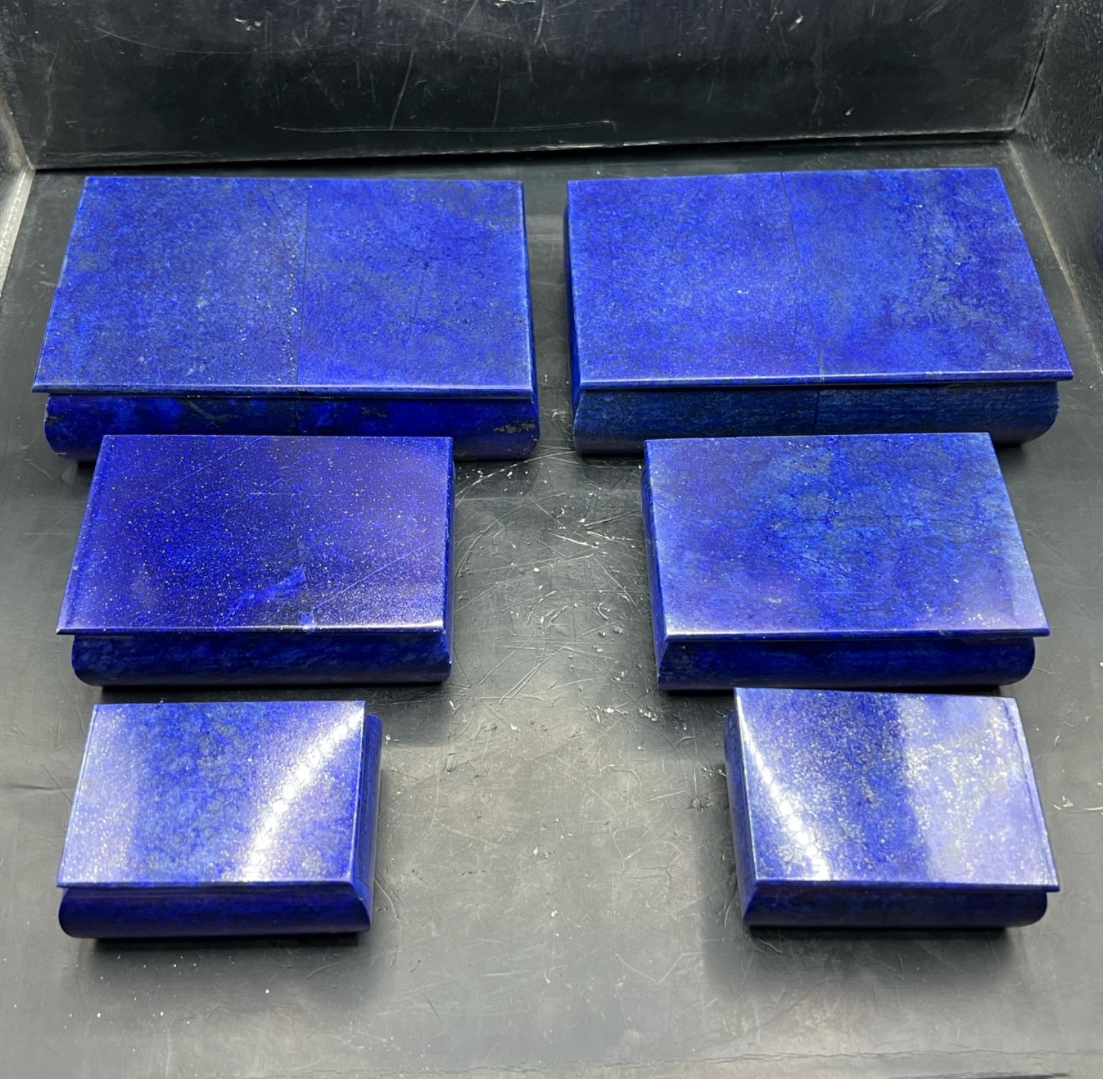 Premium 1.4kg Lapis Lazuli Stone Boxes Set – Natural Afghan Blue Gemstone