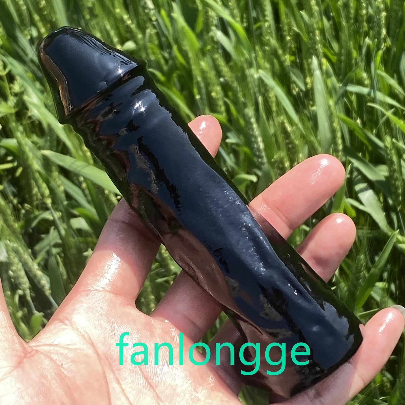 5.7″ Natural Obsidian Male Penis Quartz Crystal Skull Massager Reiki Gem 1PC