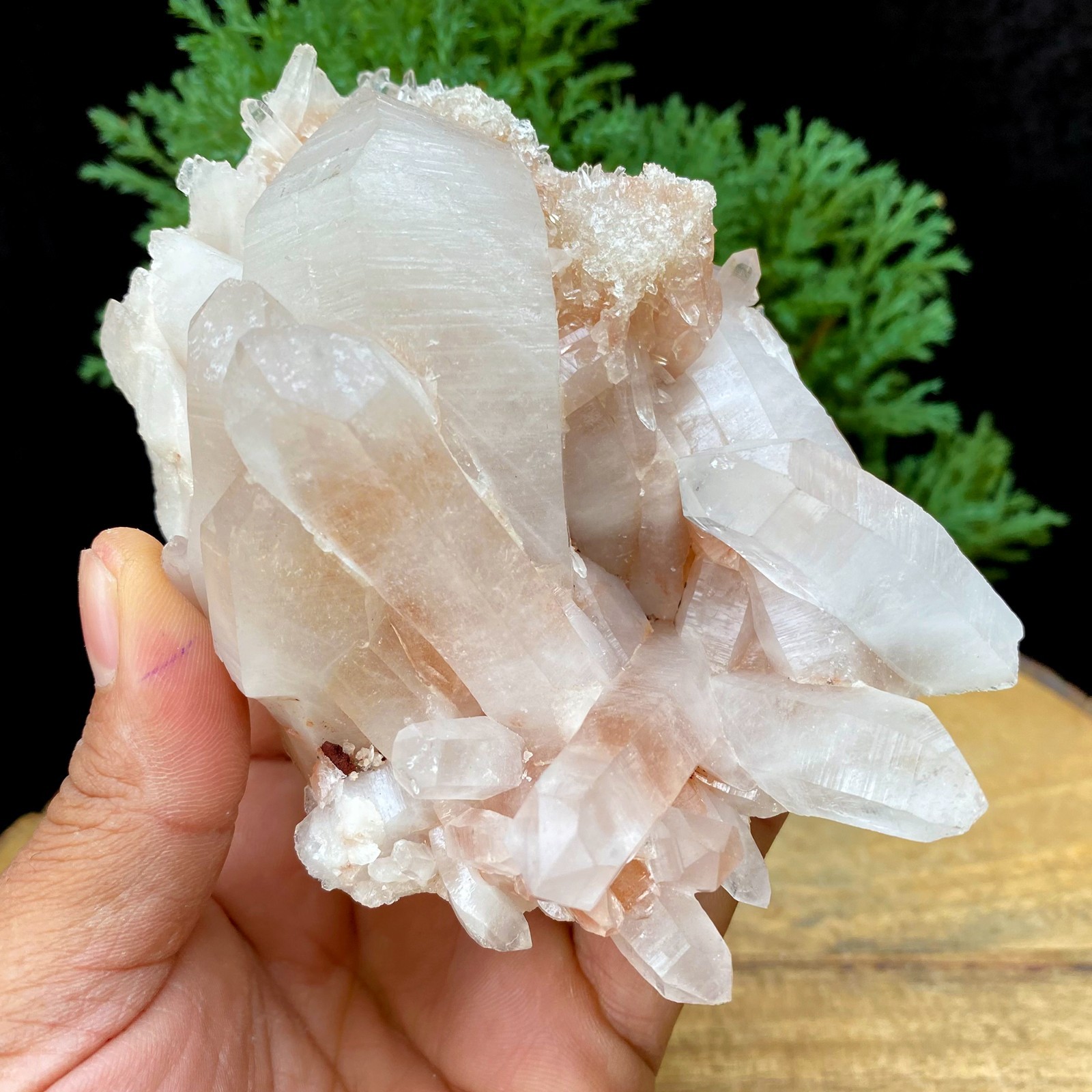 Lemurian Crystal Quartz Pink Himalayan Samadhi Natural Healing Stone 1.10 LBS