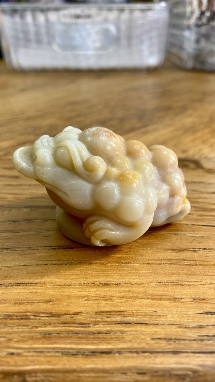 Crystal Caribbean Calcite 3 Leg Money Toad Frog Coin Shui Prosperity 101g (14)