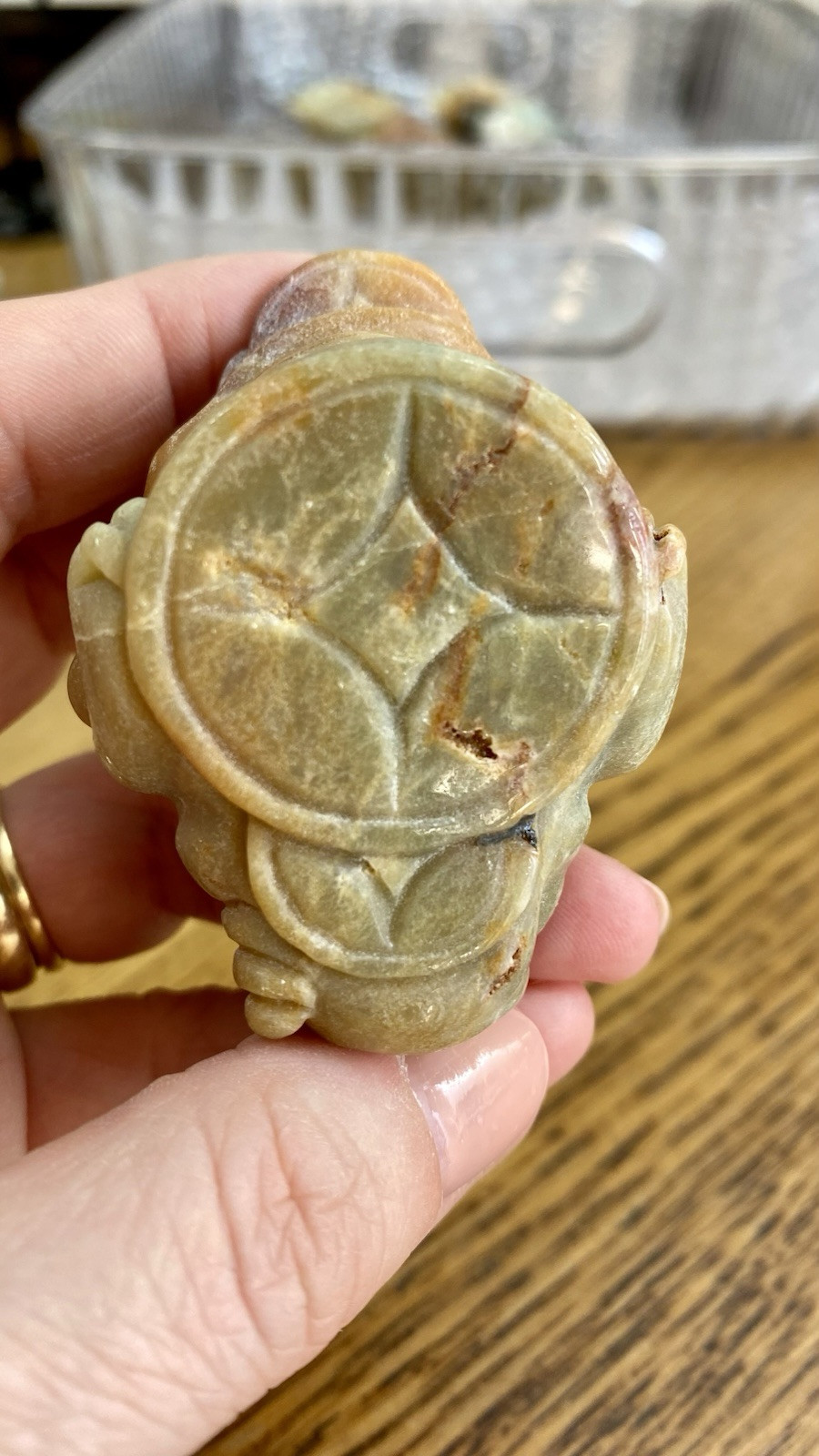 Crystal Caribbean Calcite 3 Leg Money Toad Frog Coin Shui Prosperity 102g (8)