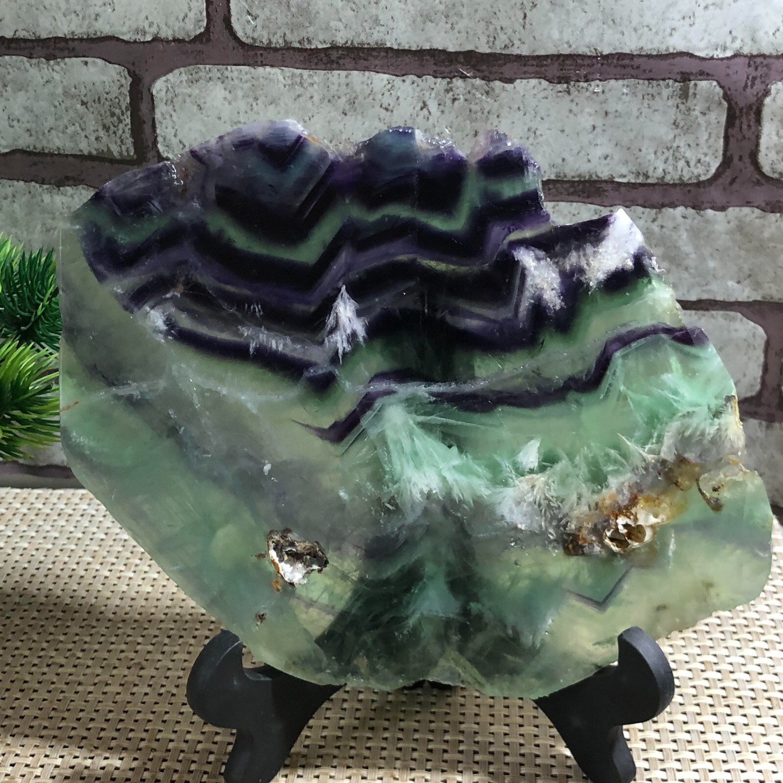 603g color Cubic FLUORITE Quartz Crystal Cluster Mineral Specimen