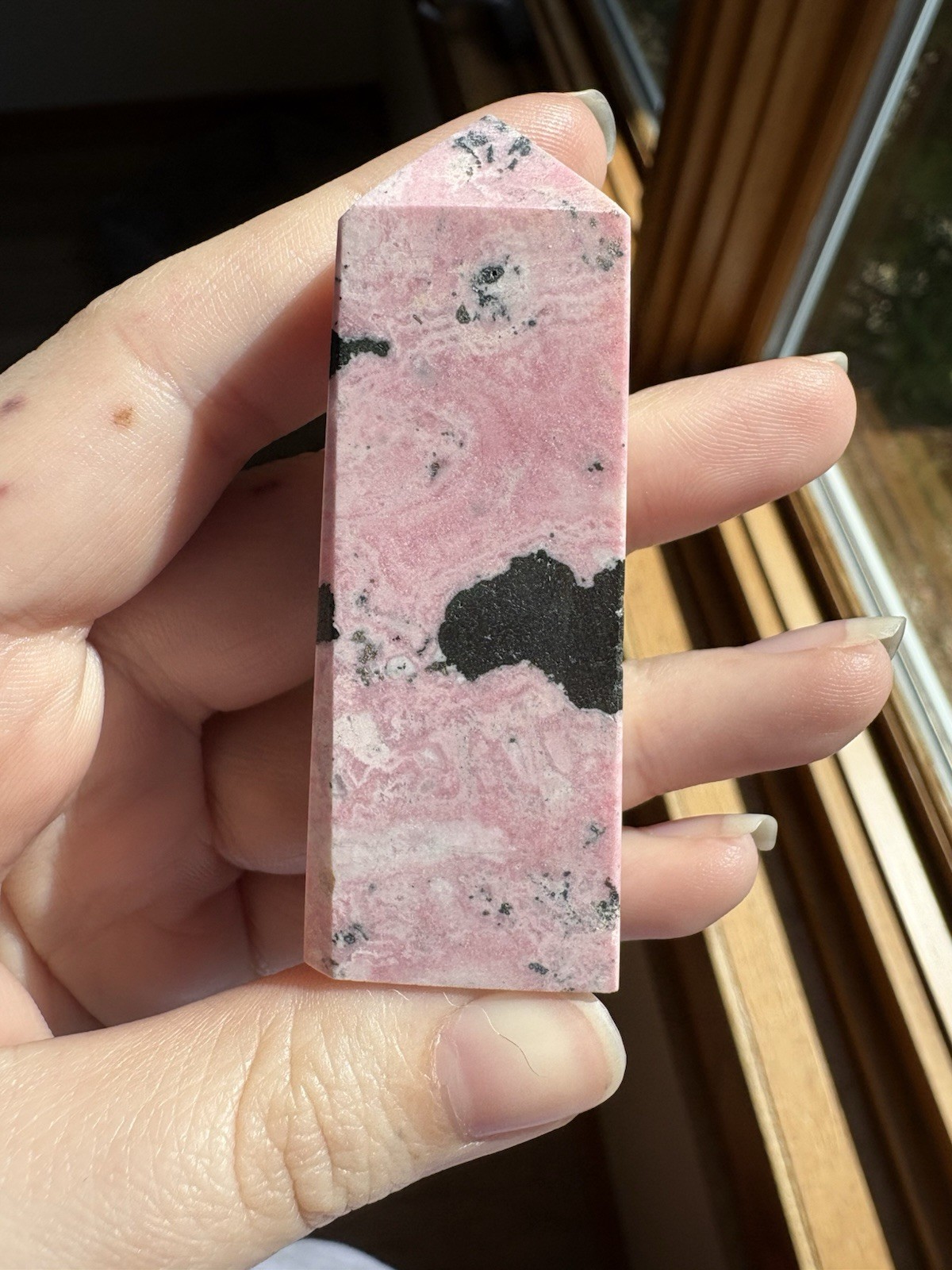 Peruvian Bubblegum Pink Rhodonite Tower