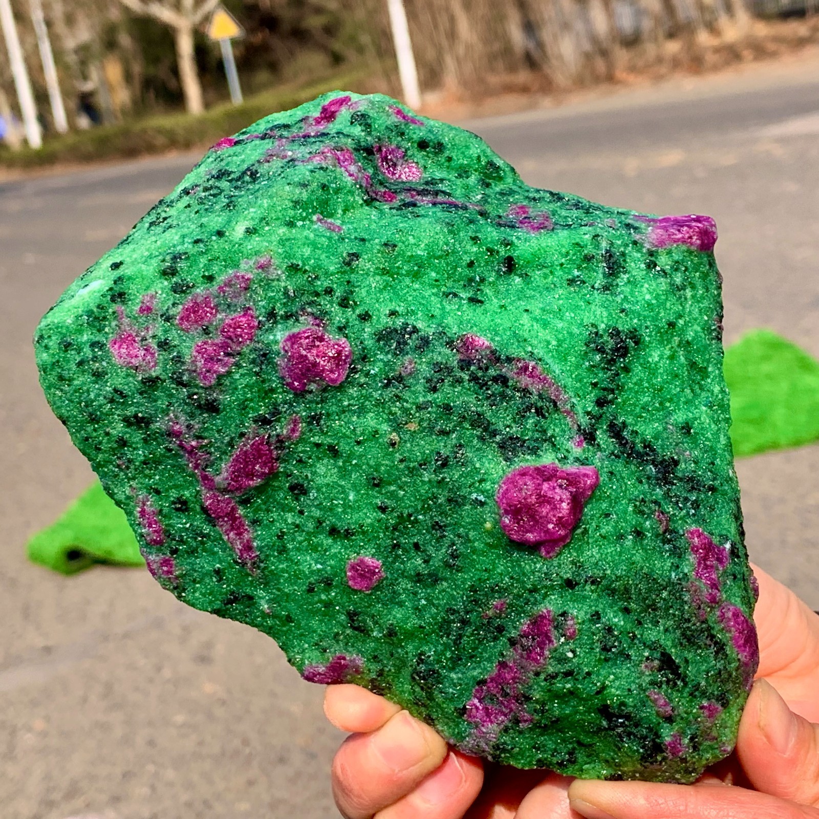 3.5LB Natural green Ruby zoisite (anylite) crystal Chakra Healing Energy