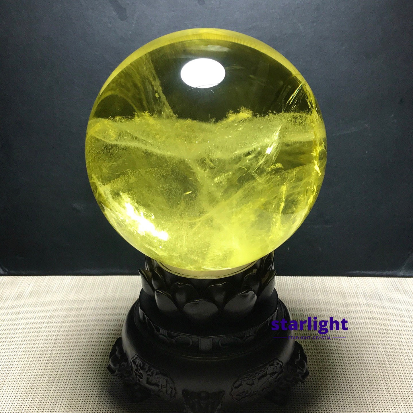 15LB Top Natura Citrine Quartz Sphere Quarzt Crystal Ball reiki Healing