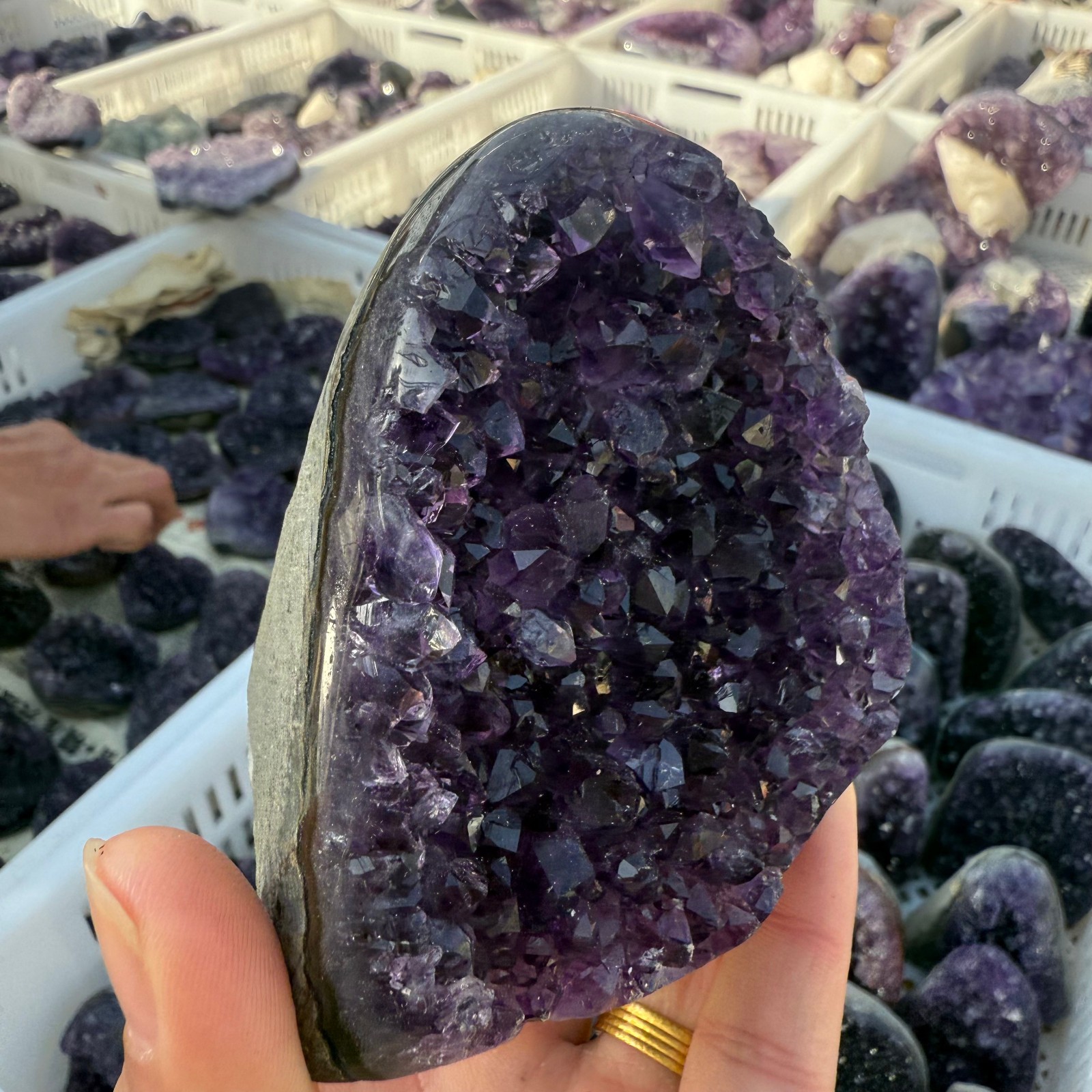 500g+ Natural Amethyst geode quartz clustercrystal specimen Healing1pc