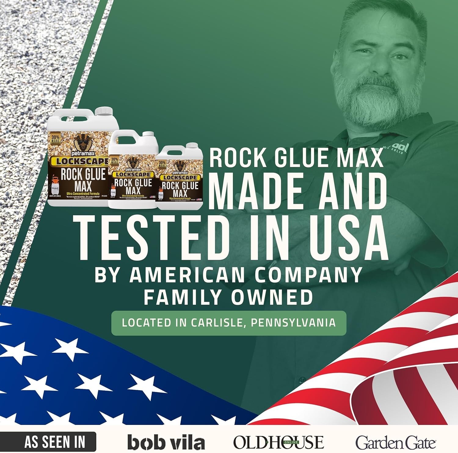 Pet Safe 32oz Rock Glue for Landscaping – Fast Drying, Water-Resistant Binder