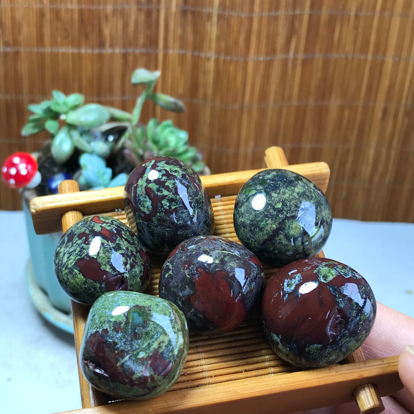 6pcs Natural Dragon blood Crystal gemstone Polish Mineral Specimen Tumbled A5305
