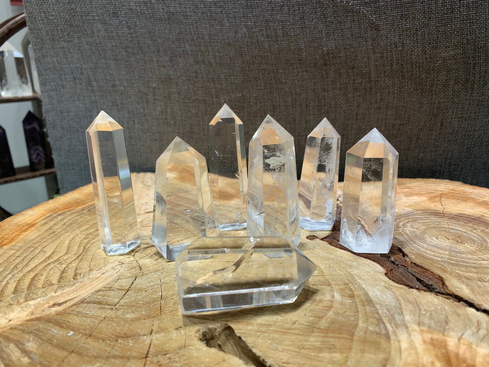 7PCS natural clear quartz obelisk crystal wand point healing 40-70mm