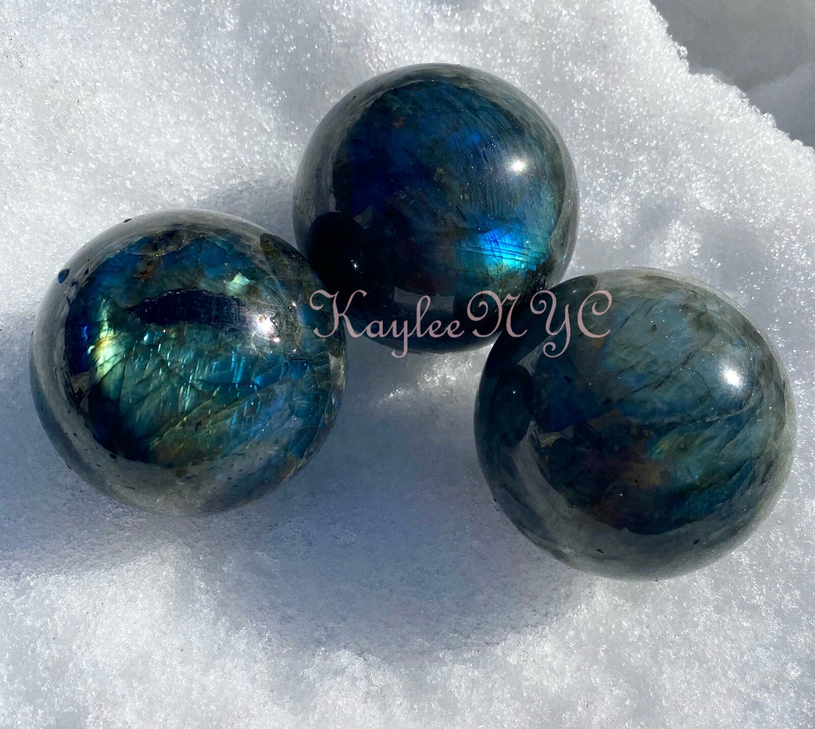 Wholesale Lot 3-5PCs Natural Labradorite Spheres Crystal Healing Energy 2.8-3lbs