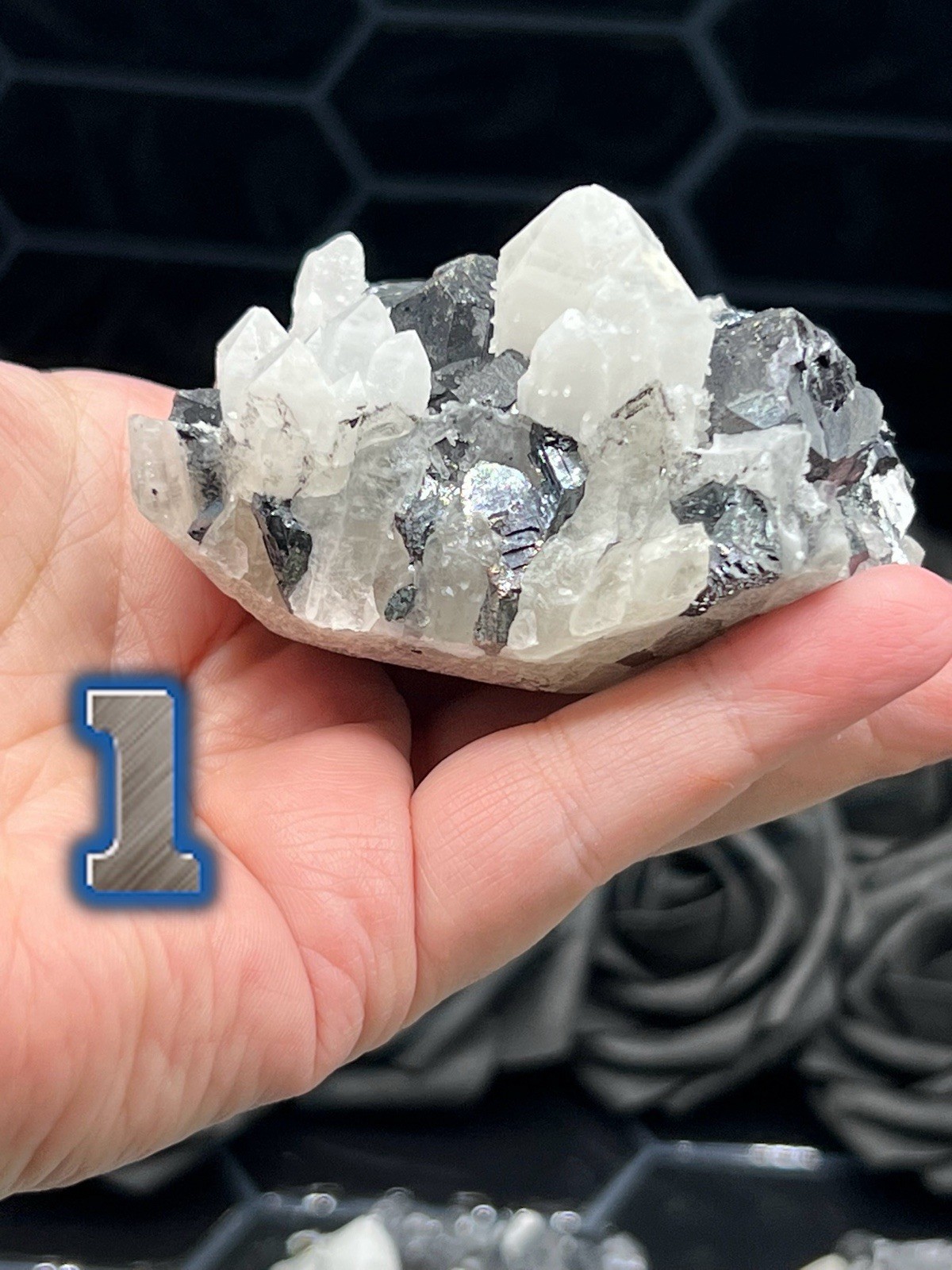 Natural Galena & Quartz Inner Mongolia* Some Fluorite uvreactive* Free ship gift