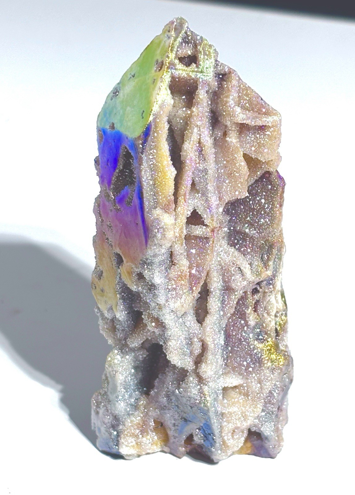 Rainbow Sphalerite Crystal Tower Point Colourful Metallic Lustre Stone 80x32mm