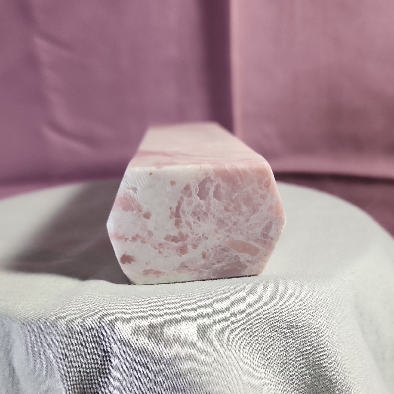 7 in by 2 in, Pink Opal Tower Point Obelisk Polished Stone