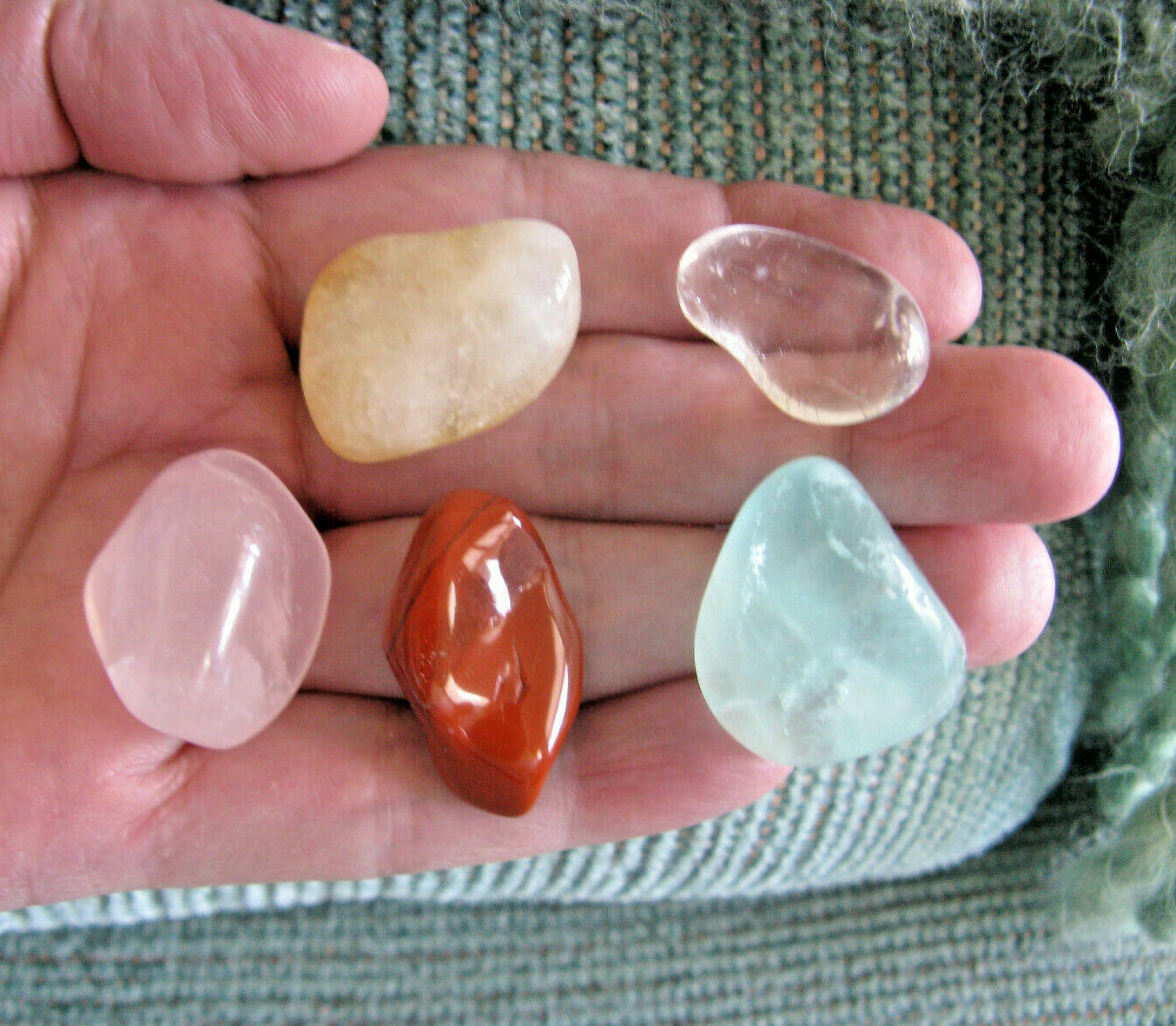 NEW “DISSOLVE NEGATIVITY W/ POSITIVE HEALING” CRYSTAL HEALING STONE SET OF 5