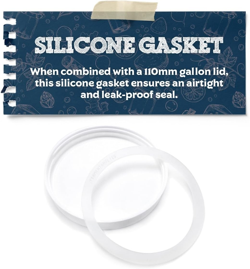 Fermentaholics Silicone Gasket For Standard 110 MM Gallon Lid – 110 mm, Clear