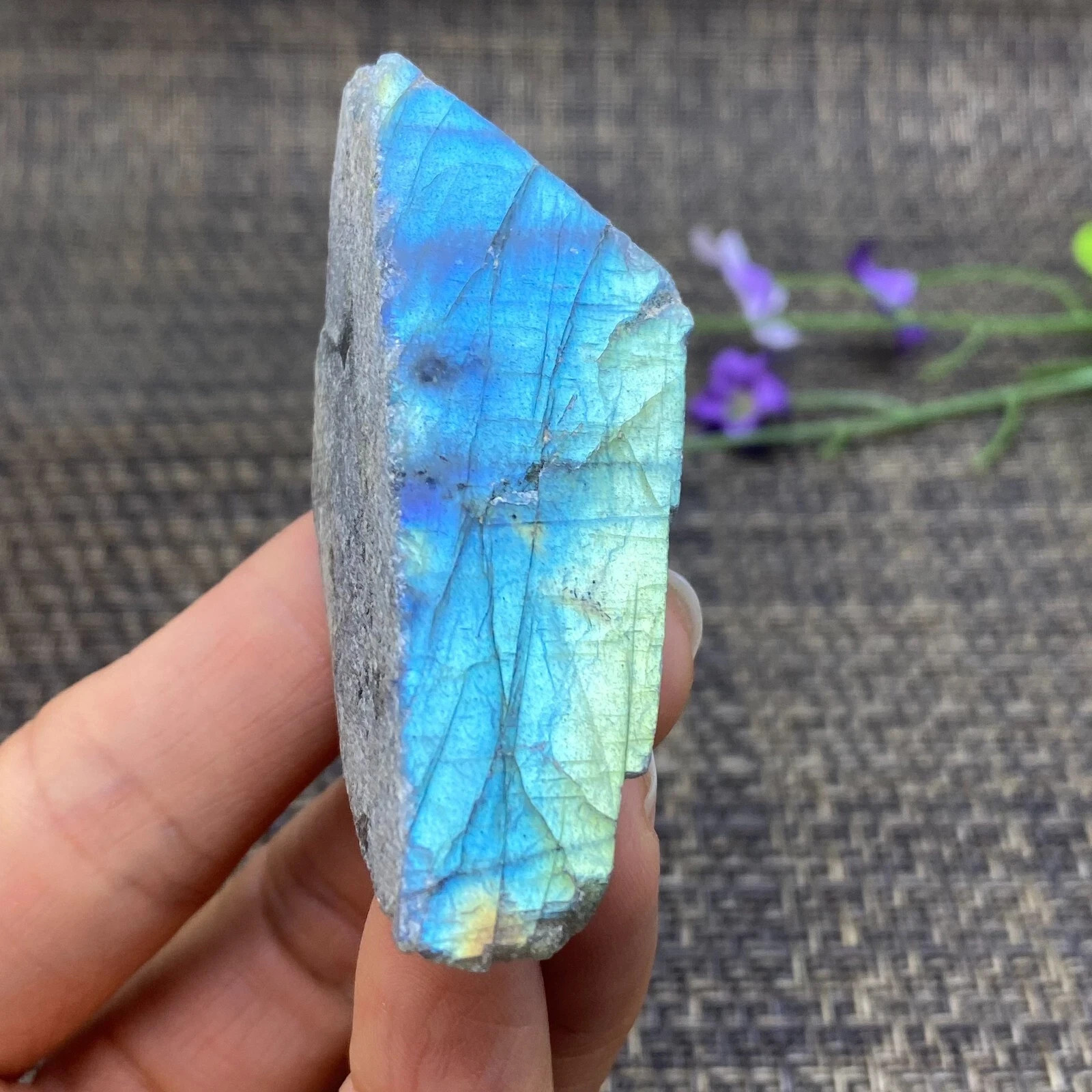 3Pcs Top Labradorite Crystal Stone Rough Mineral Specimen Healing 121.8g