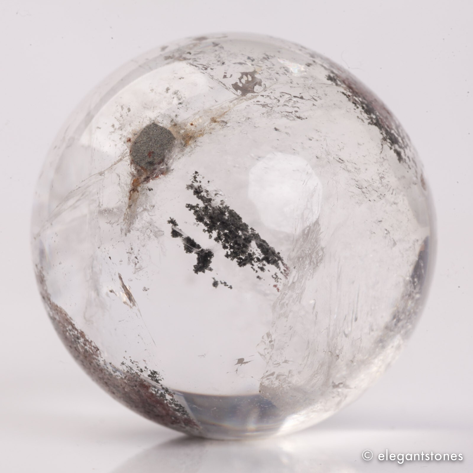 57g34mm Natural Garden/Phantom/Ghost/Lodolite Quartz Crystal Sphere Healing Ball