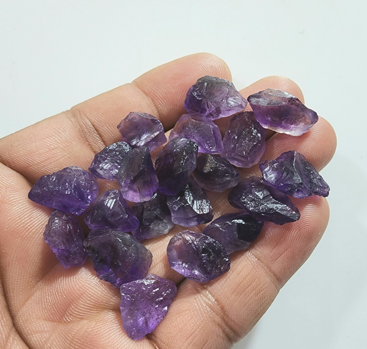 20 Pcs Pretty A+ Purple Amethyst Rough Gemstone Chunks Size 13-18 MM Loose Rough