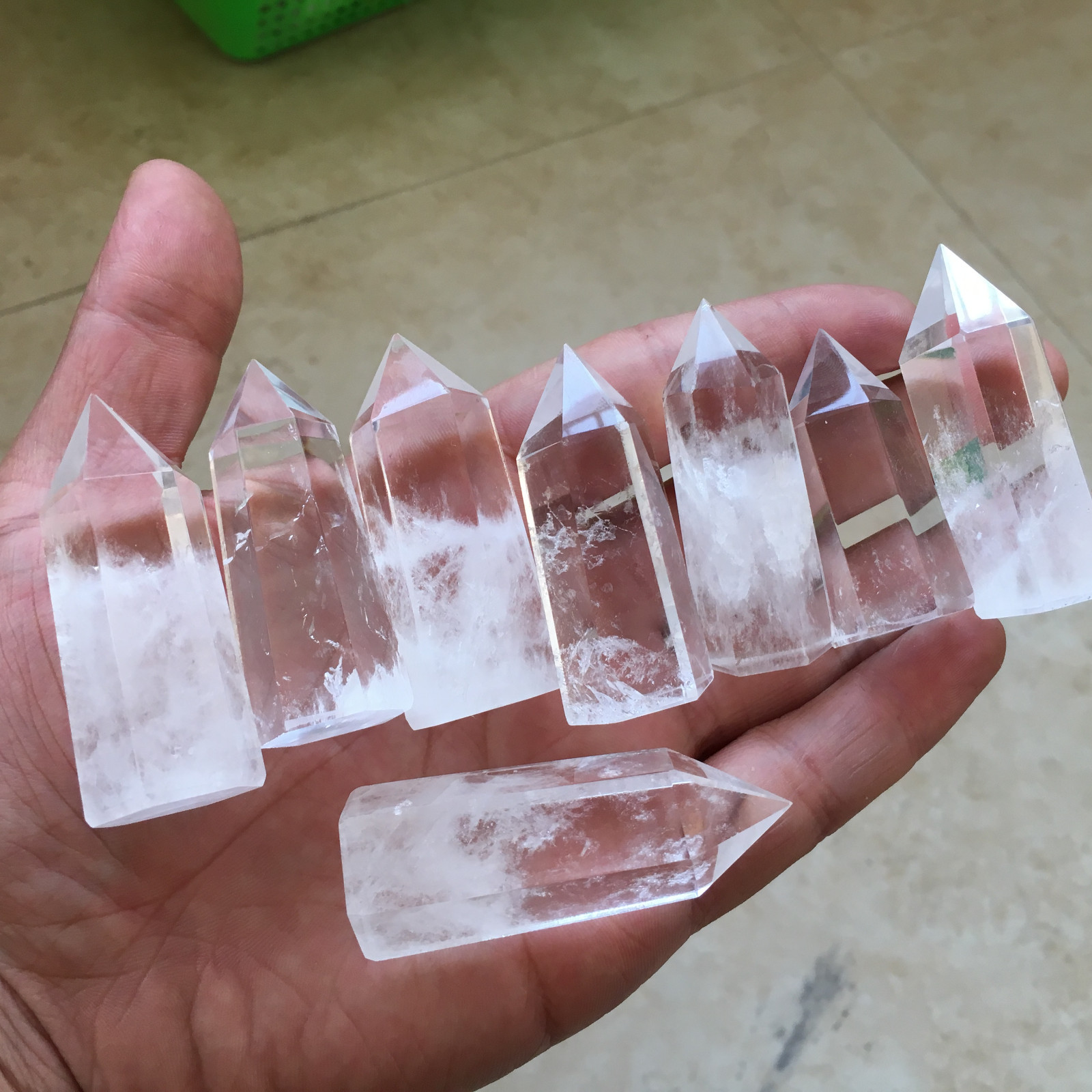 20pcs natural clear quartz obelisk crystal wand point healing 40-60mm