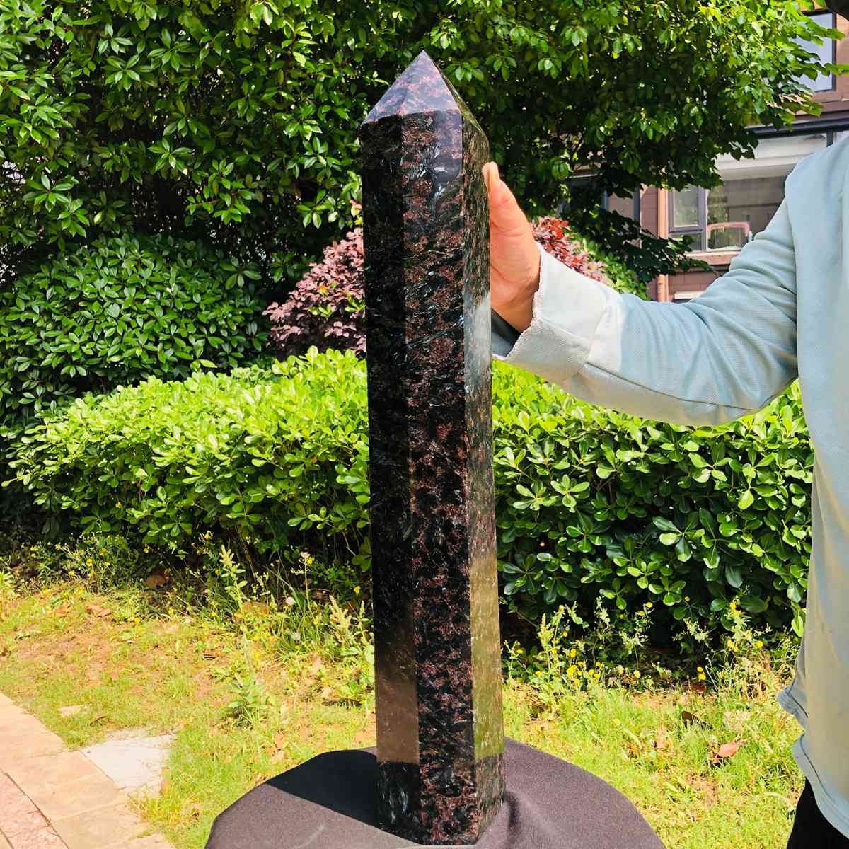 16.61LB Natural Fireworks Stone Obelisk Quartz Tower Crystal Wand Point Healing