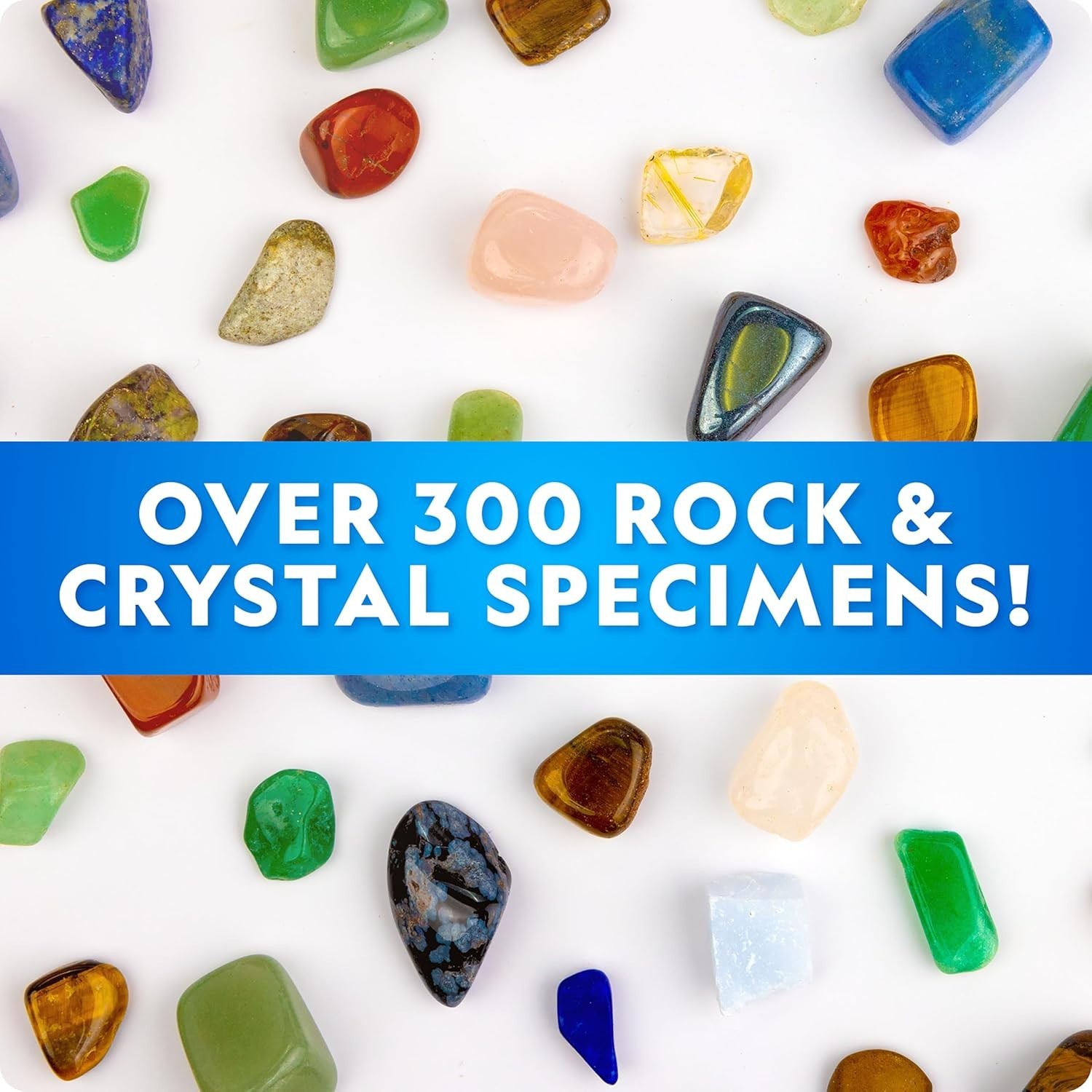 Geology Gift Set for Kids with Over 300 Rock, Mineral, and Crystal Specimens