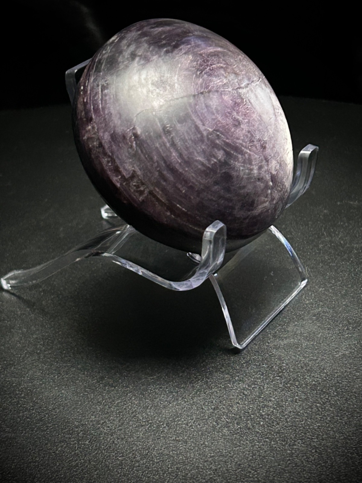 2.85″ Gemmy Lepidolite Freeform With Acrylic Stand 8.4oz (237 grams)