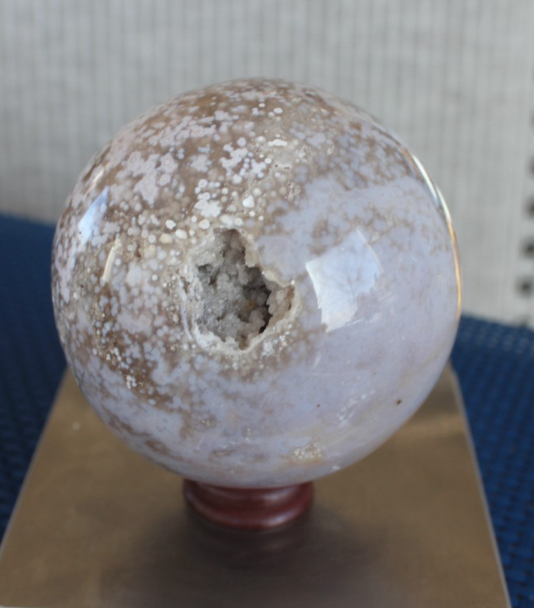 BUBBLE OCEAN JASPER SPHERE 77.7 MM/ 610.2 GRAMS