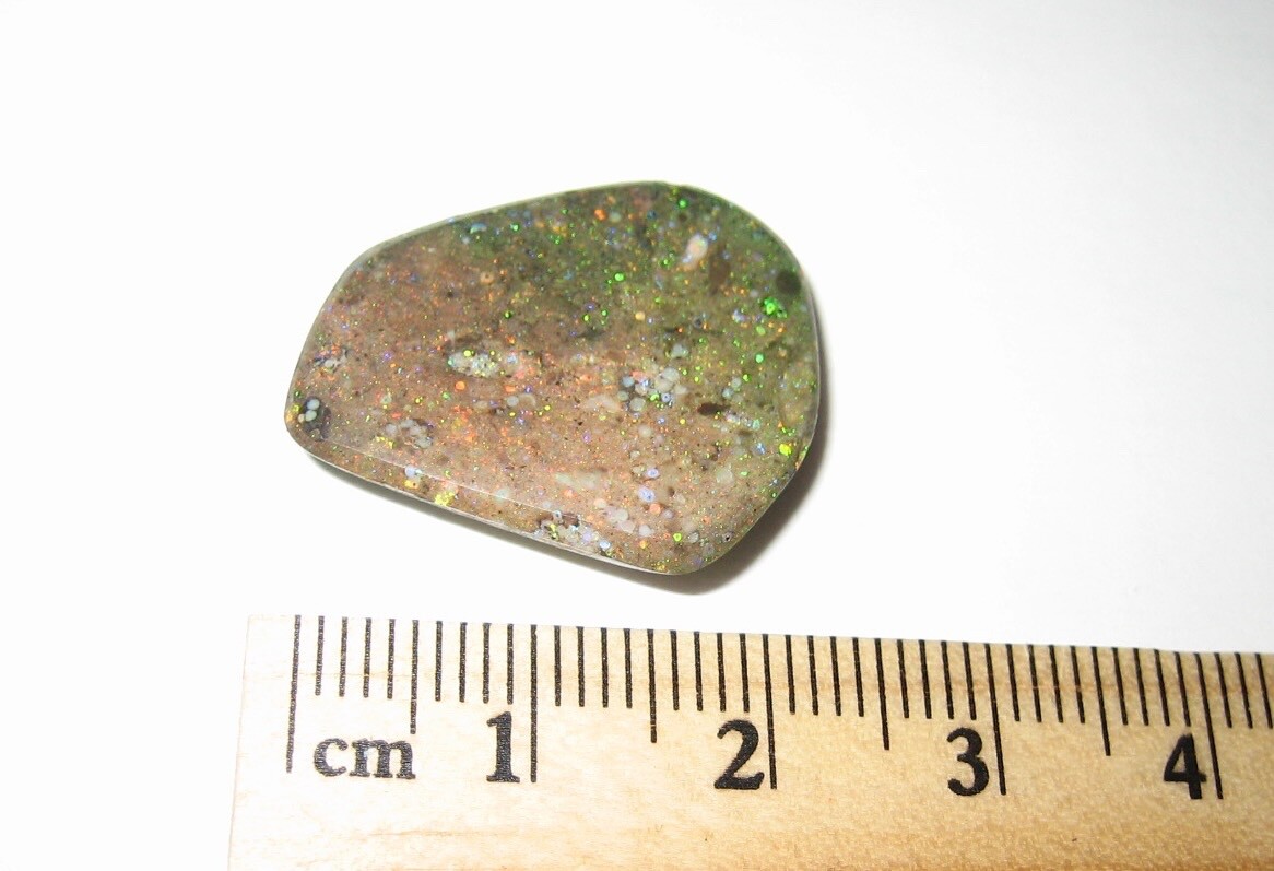 24mm x 20mm POLISHED NATURAL FREE FORM BOULDER OPAL CRYSTAL CABOCHON ~ 14cts *A1