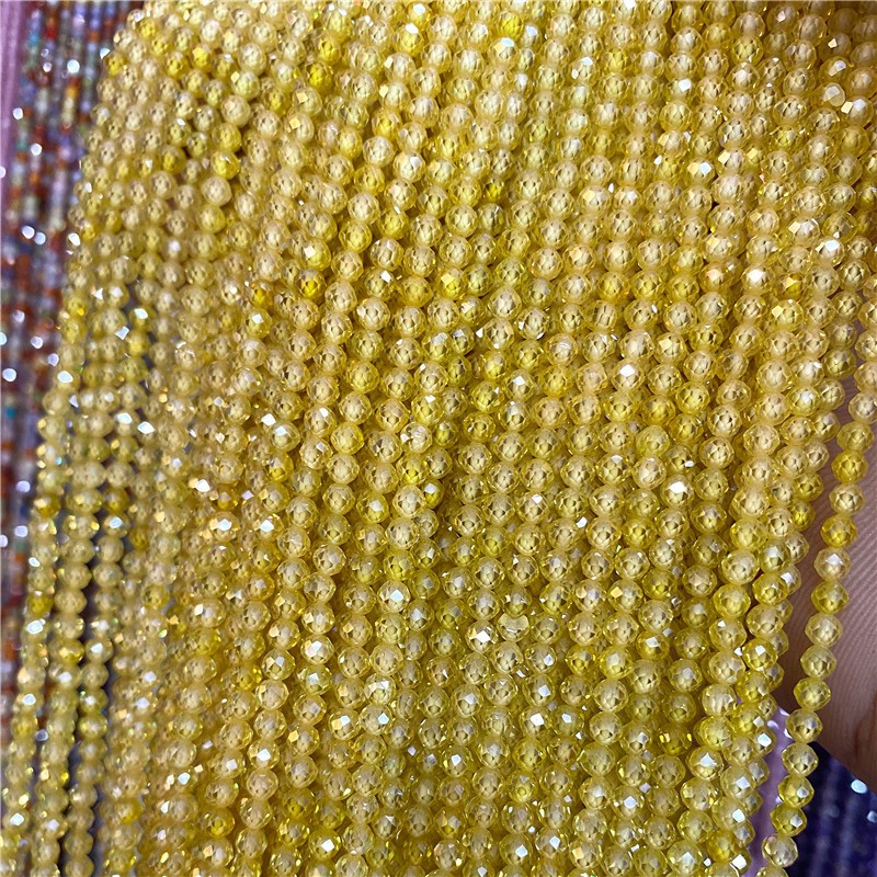 Tiny 2 3 4 MM Natural Faceted Zircon Stone Loose Beads Quartz Crystal For Jewelr