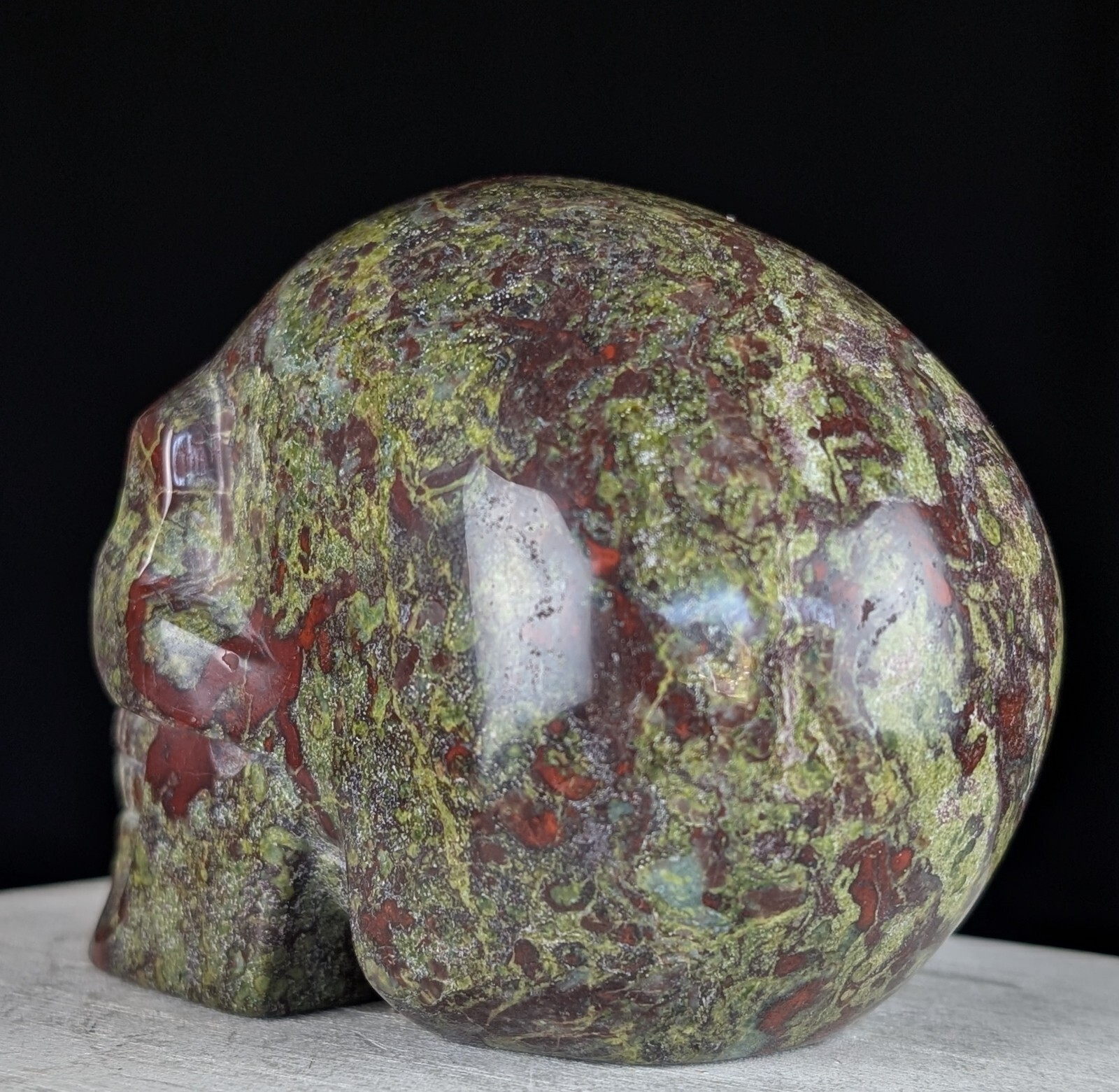 Dragon Blood Skull Carving Jasper Crystal Large Big Gemstone Chakra