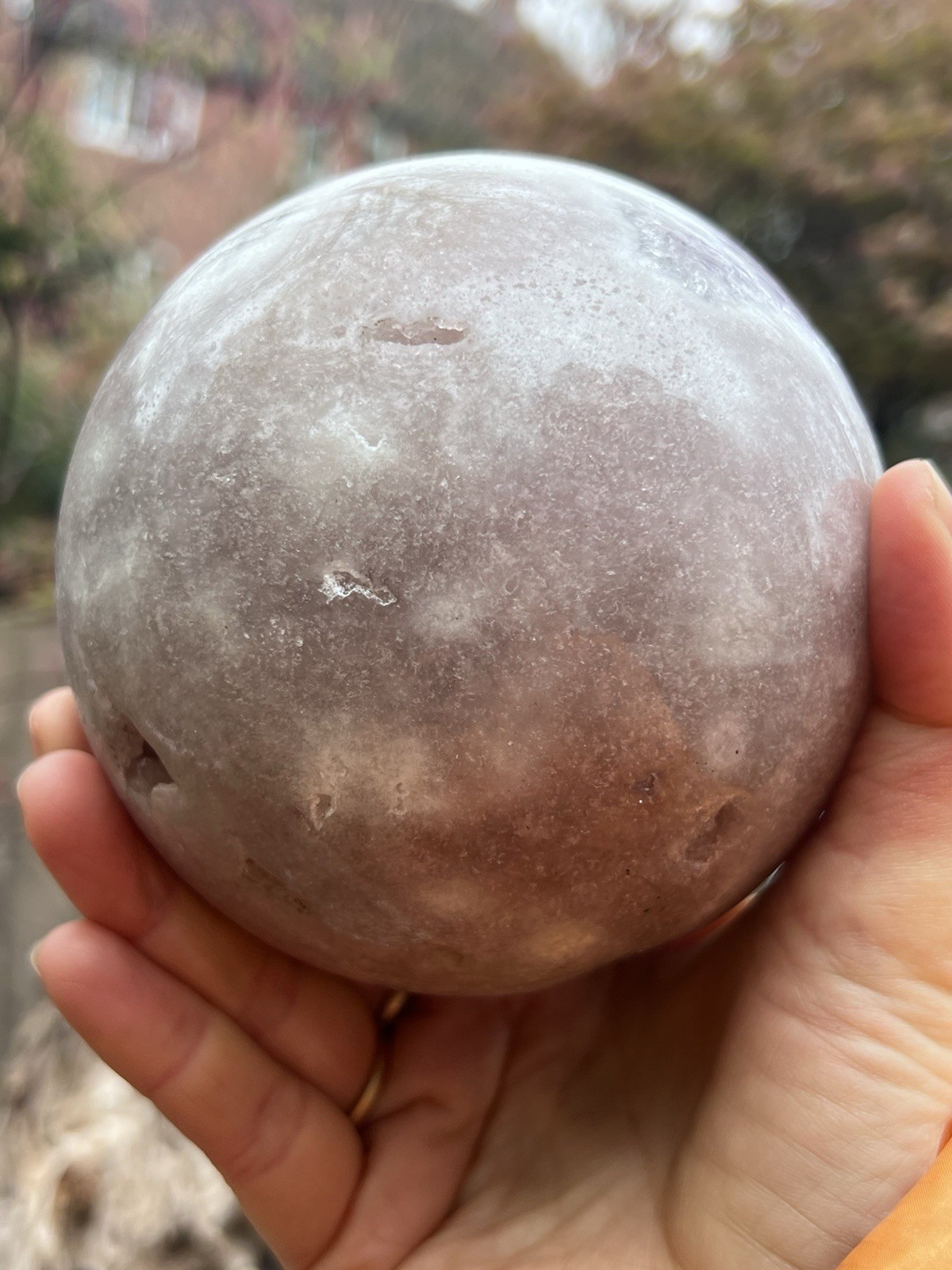 Pink Amethyst Crystal Ball Druzy Brazilian Large 1511g AAA+ 110mm 29