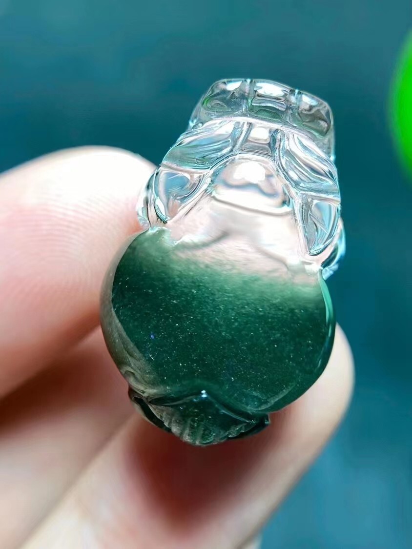 AAAAA Natural Green Phantom Quart Crystal Pendant Sphere Necklace