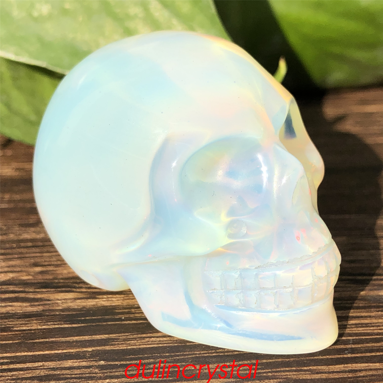 2” Opalite skull quartz crystal skull hand carved decoration reiki healing
