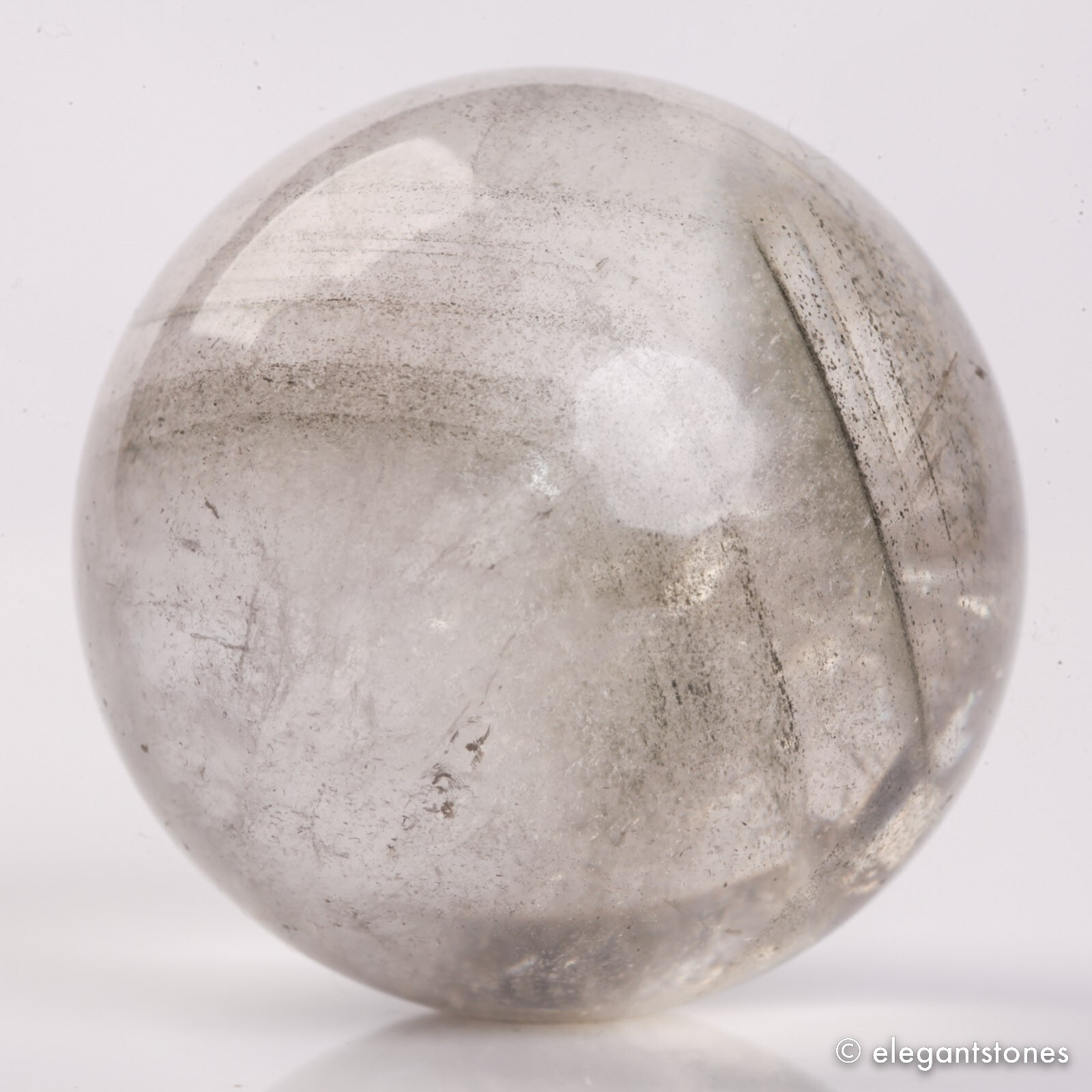 69g36mm Natural Garden/Phantom/Ghost/Lodolite Quartz Crystal Sphere Healing Ball