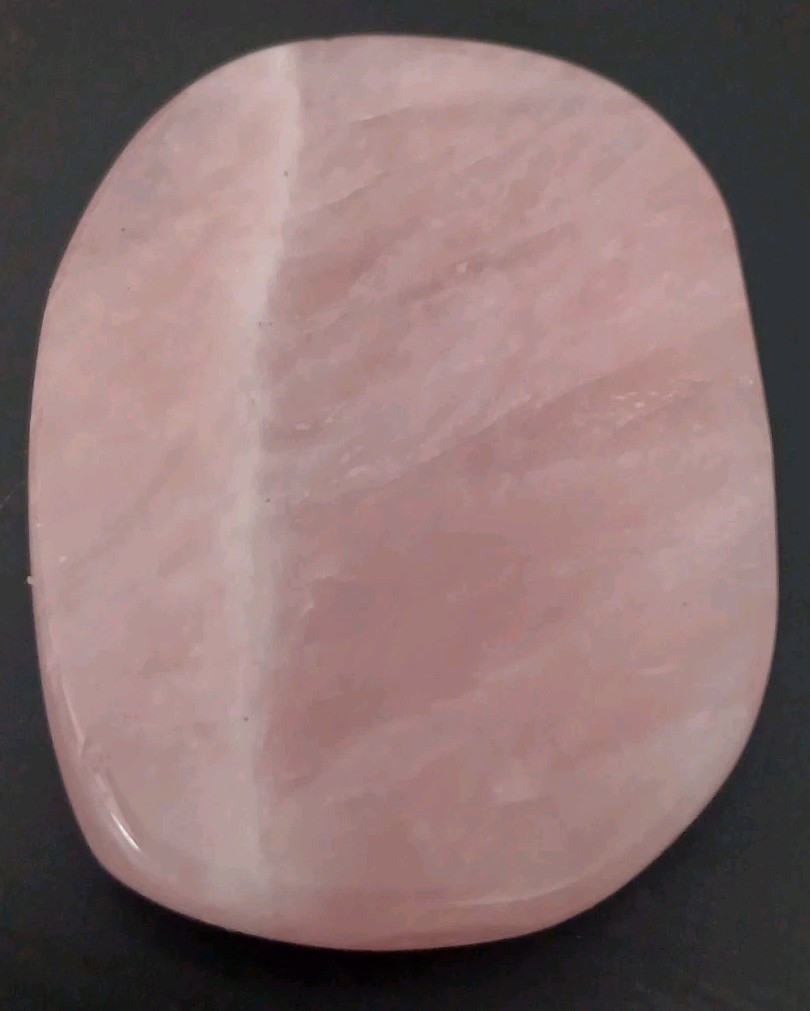 Rose Quartz Cabochon Shaped Polished White Stripe Display Or Cabochon
