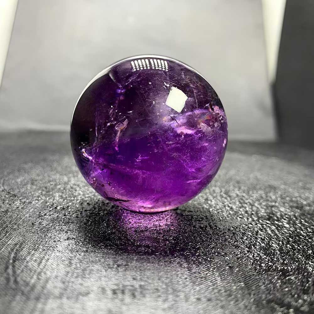 45mm Natural Amethyst Quartz Sphere Crystal Energy Ball Reiki Decor