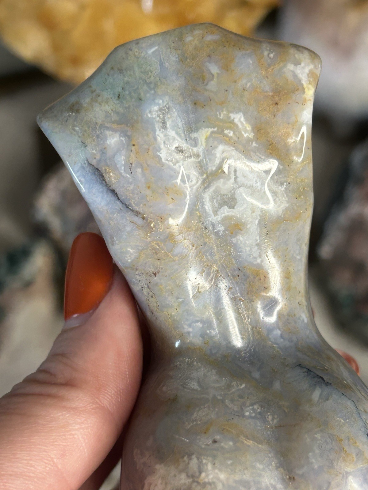 Natural Moss Agate Goddess Torso Carving 4” Divine Feminine Crystal Statue