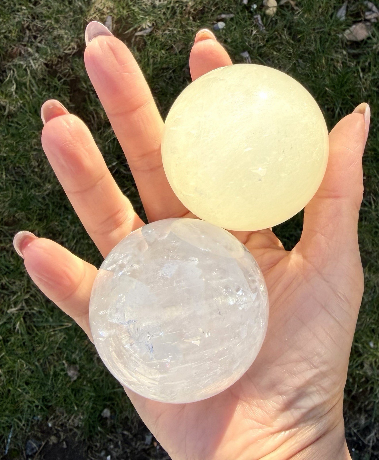 Wholesale Lot 6-7 PCs Natural Calcite Sphere Crystal Ball Healing Energy 3.9-4lb