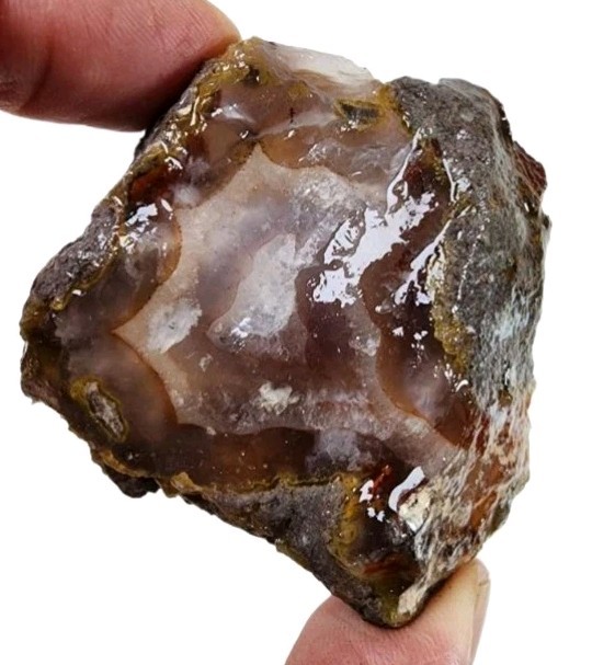 Banded Agate Faced Nodule Oregon 50.5 grams.